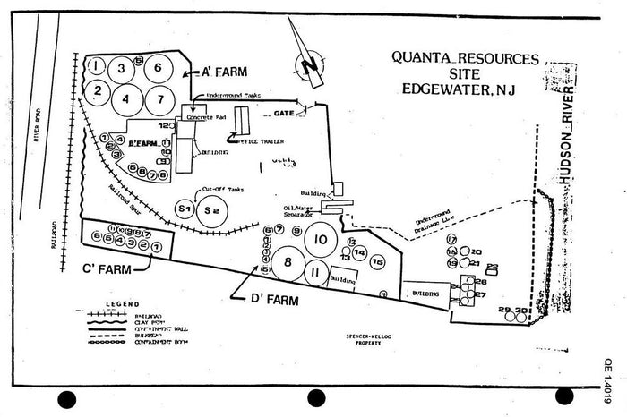 A site map of Quanta Resources Site in Edgewater, New Jersey.