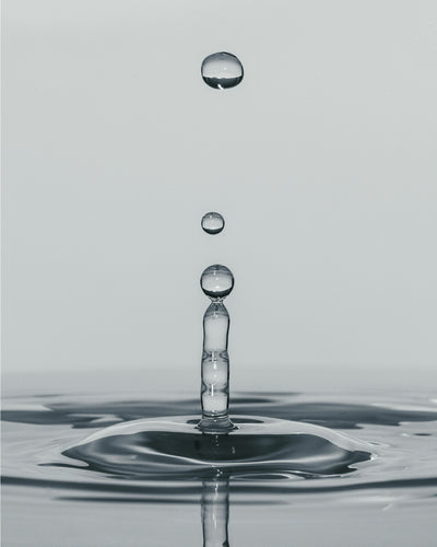 water droplets against grey background